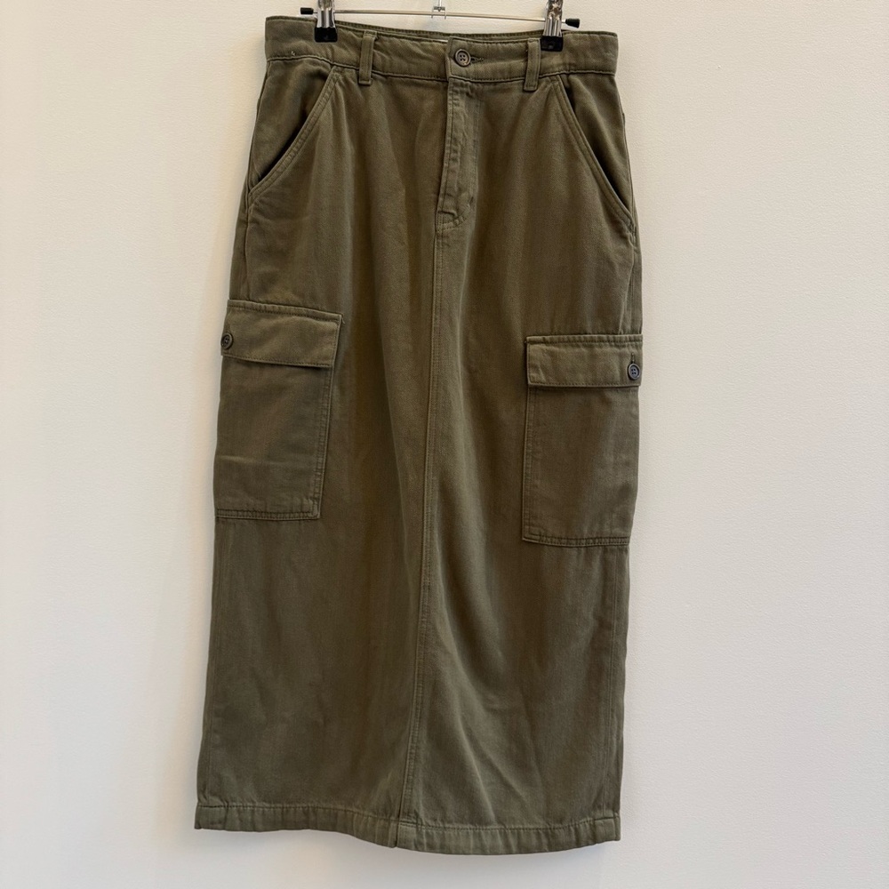Reformation Olive Green Cargo Skirt